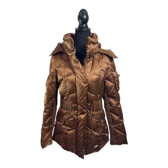 Miss Sixty Down Puffer with Detachable Hood in Copper - Picture 13 of 14